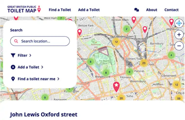「英国公厕地图大全」在英国如何寻找免费的公共厕所~