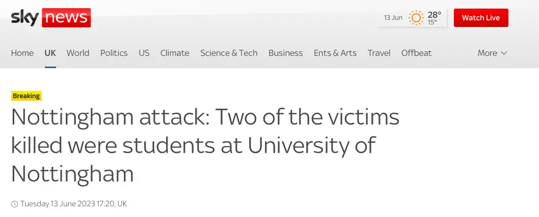 英国大学2名学生死亡：诺丁汉袭击最新进展！英镑汇率破9！英国多地热浪来袭！