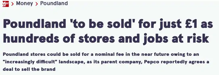 Poundland破产将以£1价格出售?!希思罗机场快线推出凌晨班车服务!